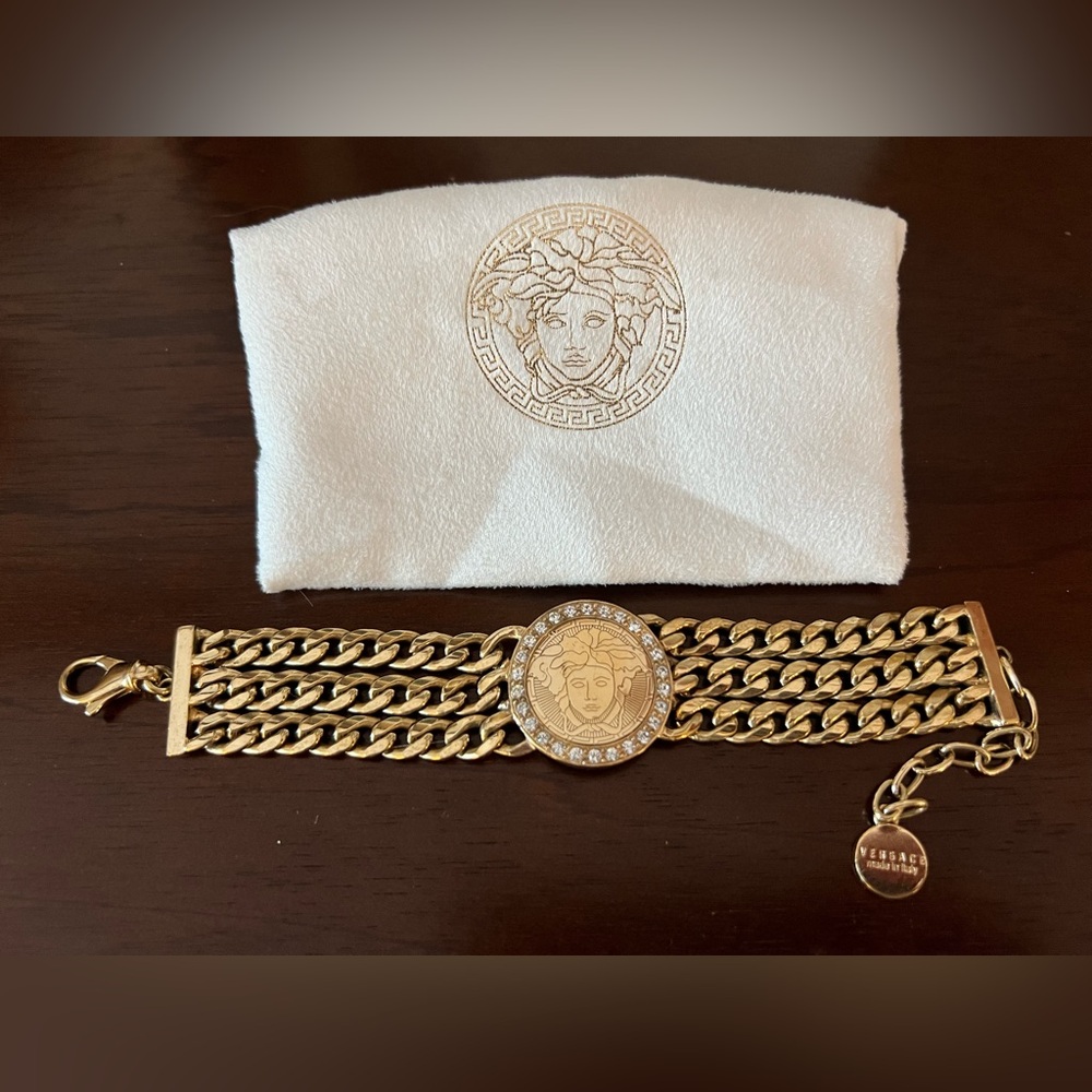 ❤️SOLD❤️Versace Medusa Multi Chain Bracelet w/Crystals